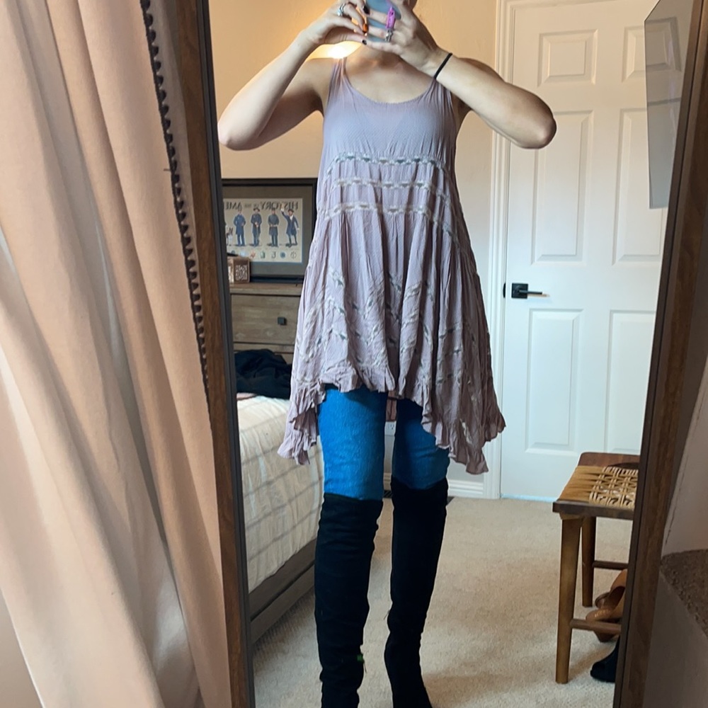 Free People Voile Trapeze Slip Dress  - M